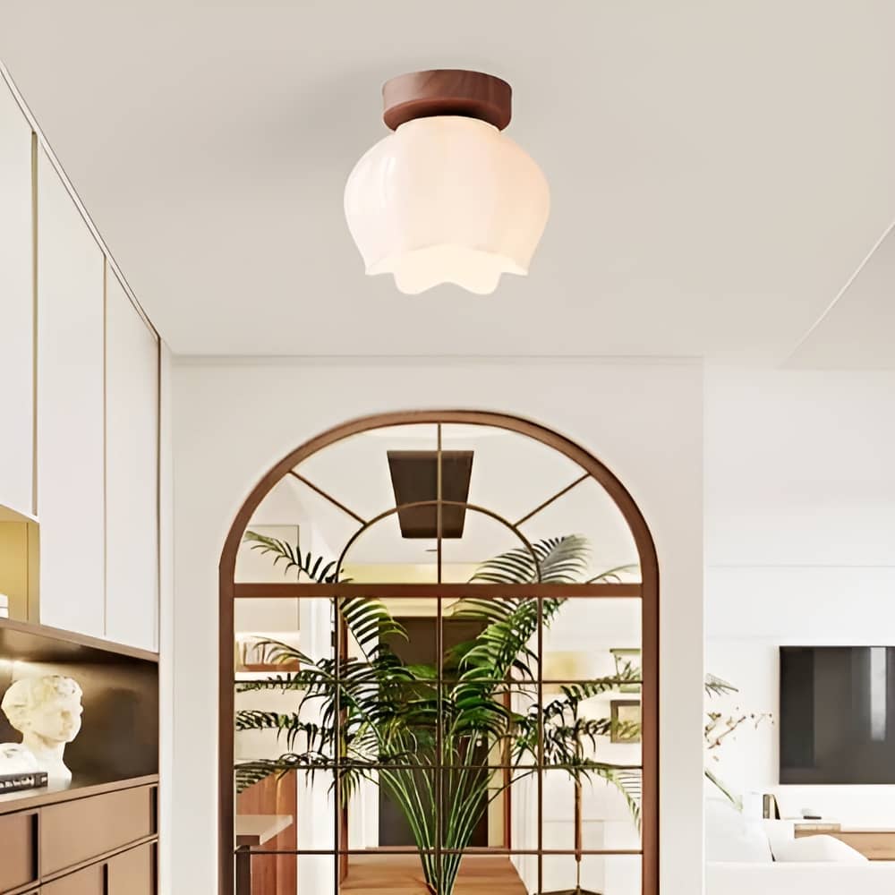 Nordic Glass Tulip Flower Ceiling Lamp