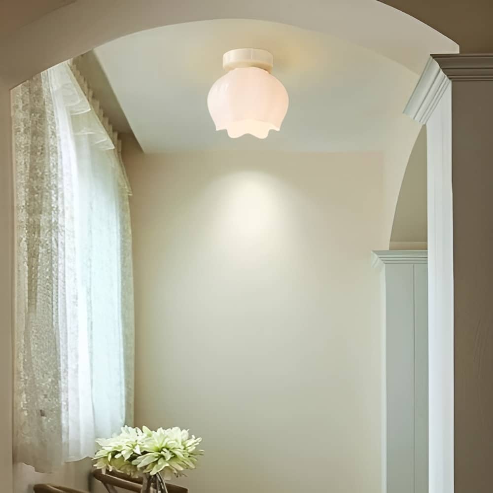 Nordic Glass Tulip Flower Ceiling Lamp