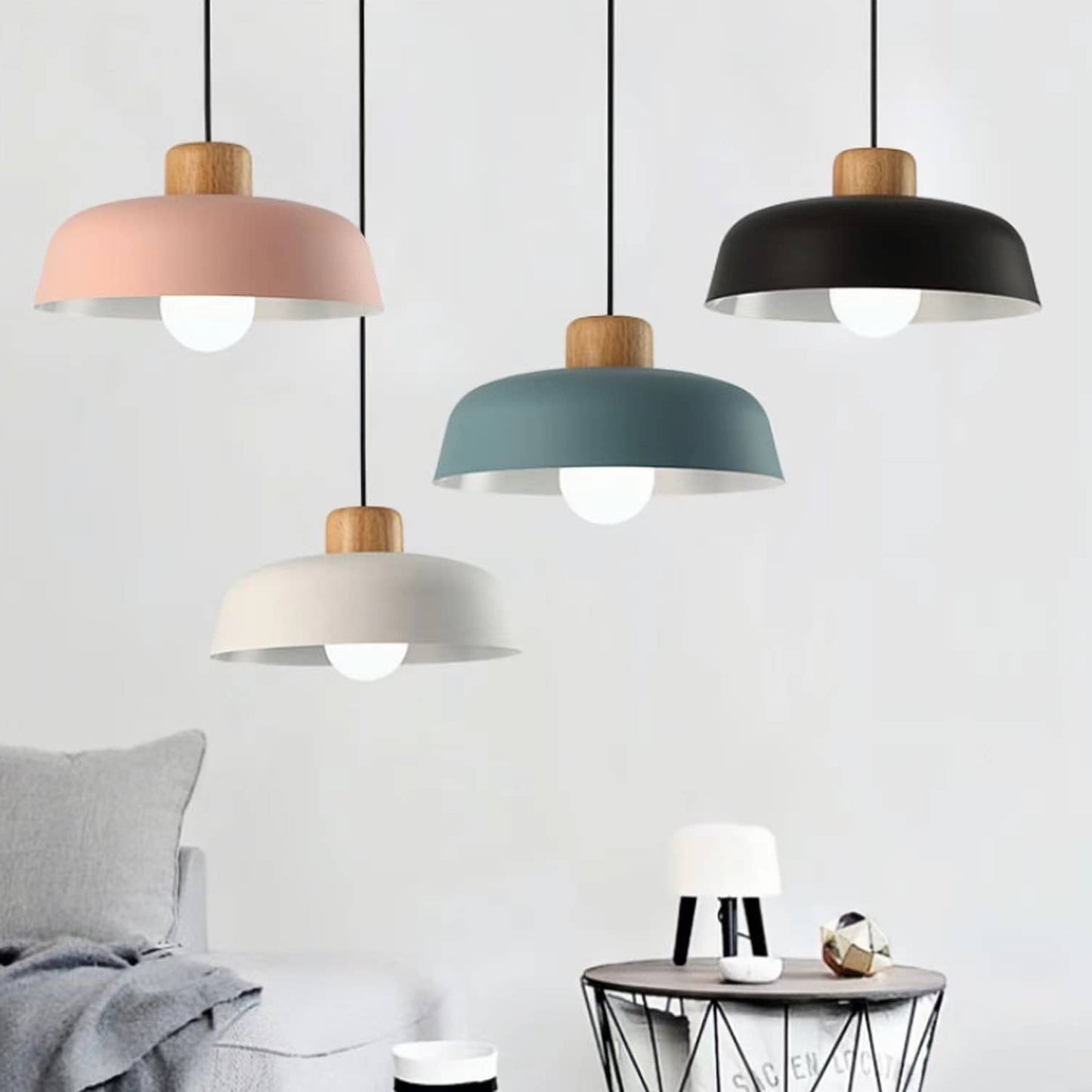 Nordic Macaron Bowl Shaped Pendant Lamp