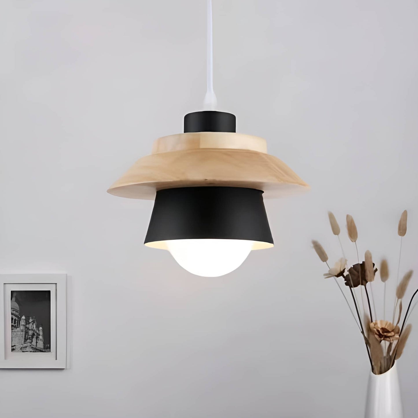 Nordic Macaron Metal Wooden Pendant Lamp