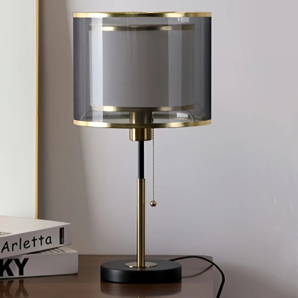 Nordic Vintage Double Layer Fabric Table Lamp
