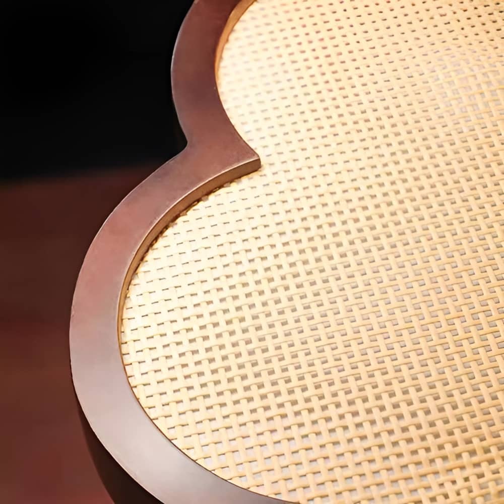 Plum Blossom Rattan Wooden LED Ceiling Light