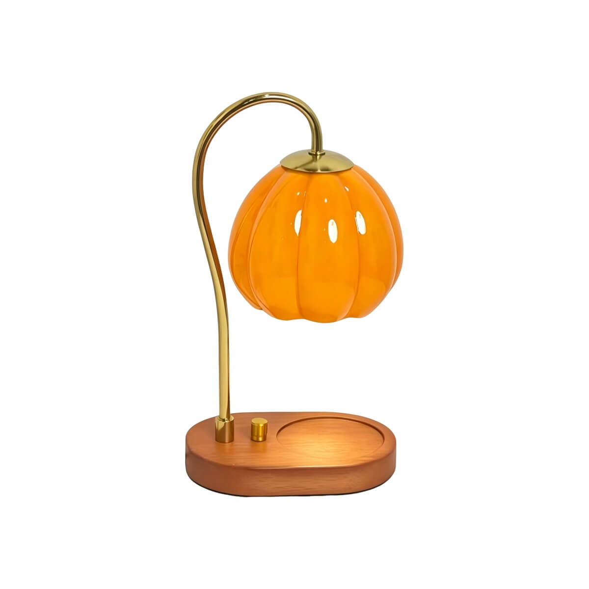 Pumpkin Glass Candle Warmer Lamp - Decorative Table Lamp for Home
