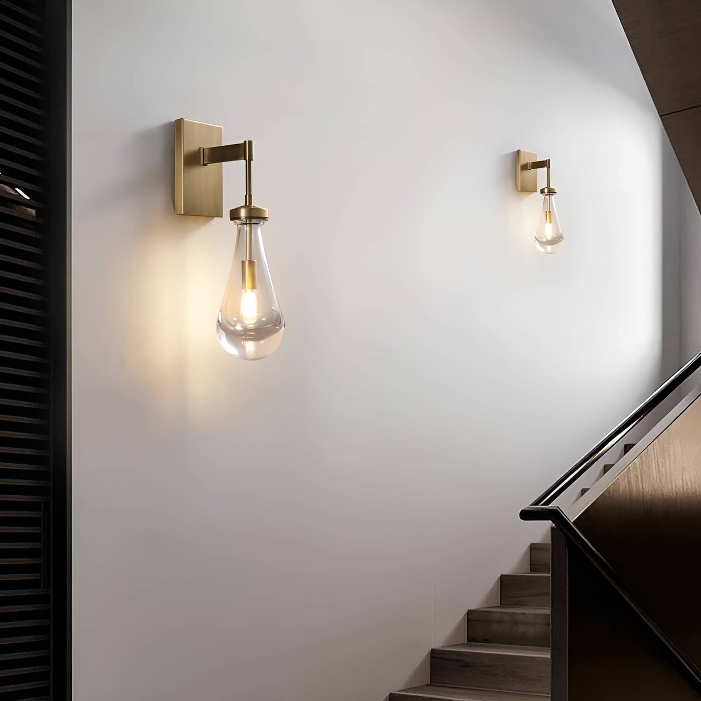 Raindrop Crystal Vintage Brass Wall Lamp