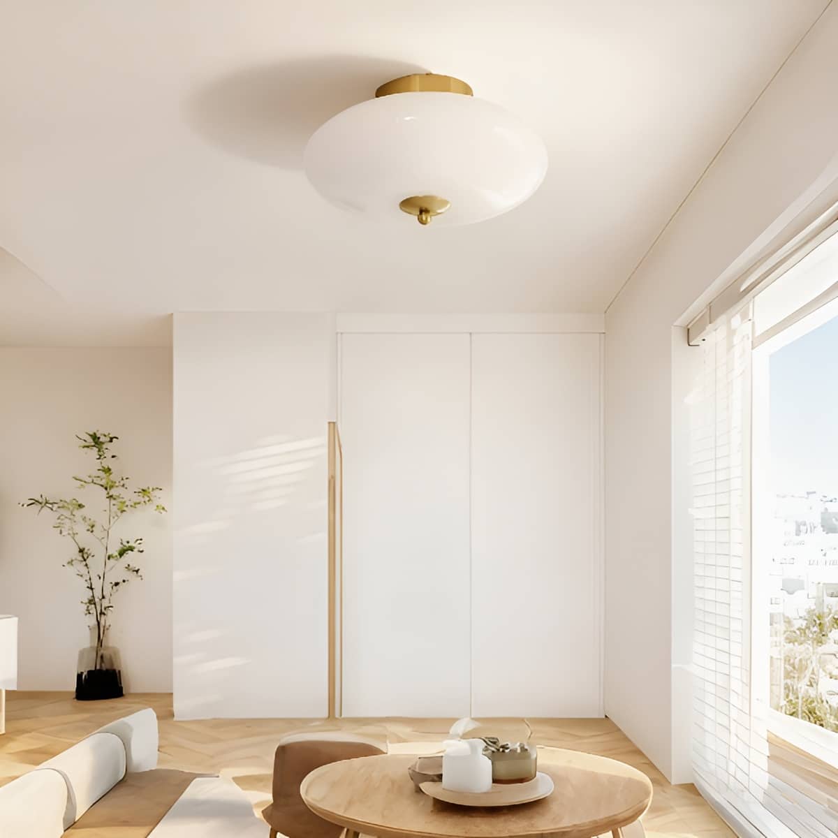 Retro Bauhaus Style Glass Ceiling Light