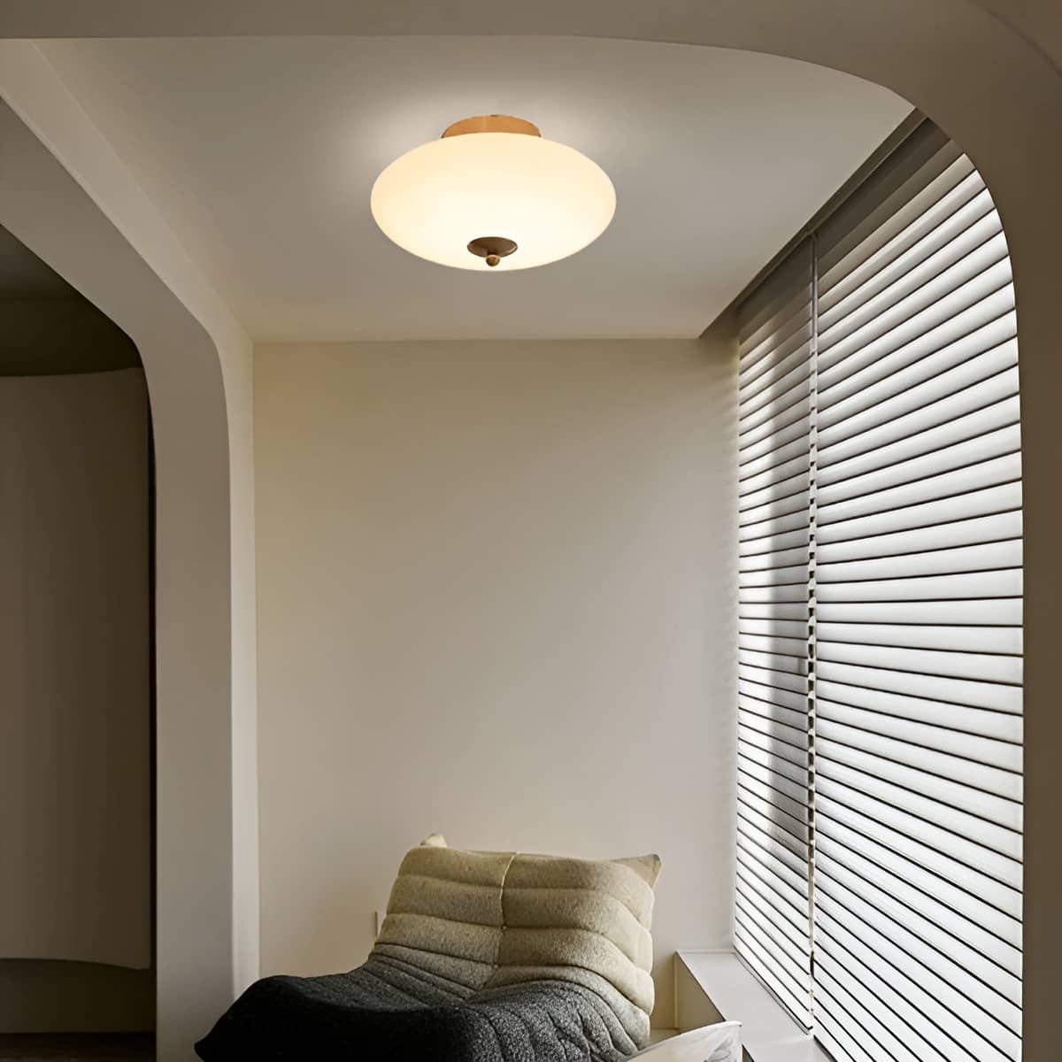 Retro Bauhaus Style Glass Ceiling Light