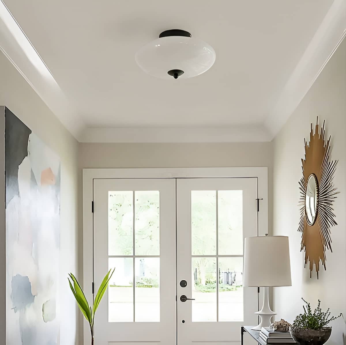 Retro Bauhaus Style Glass Ceiling Lamp