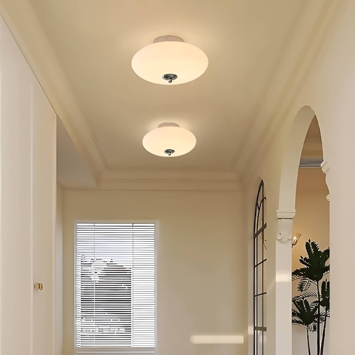 Retro Bauhaus Style Glass Ceiling Light