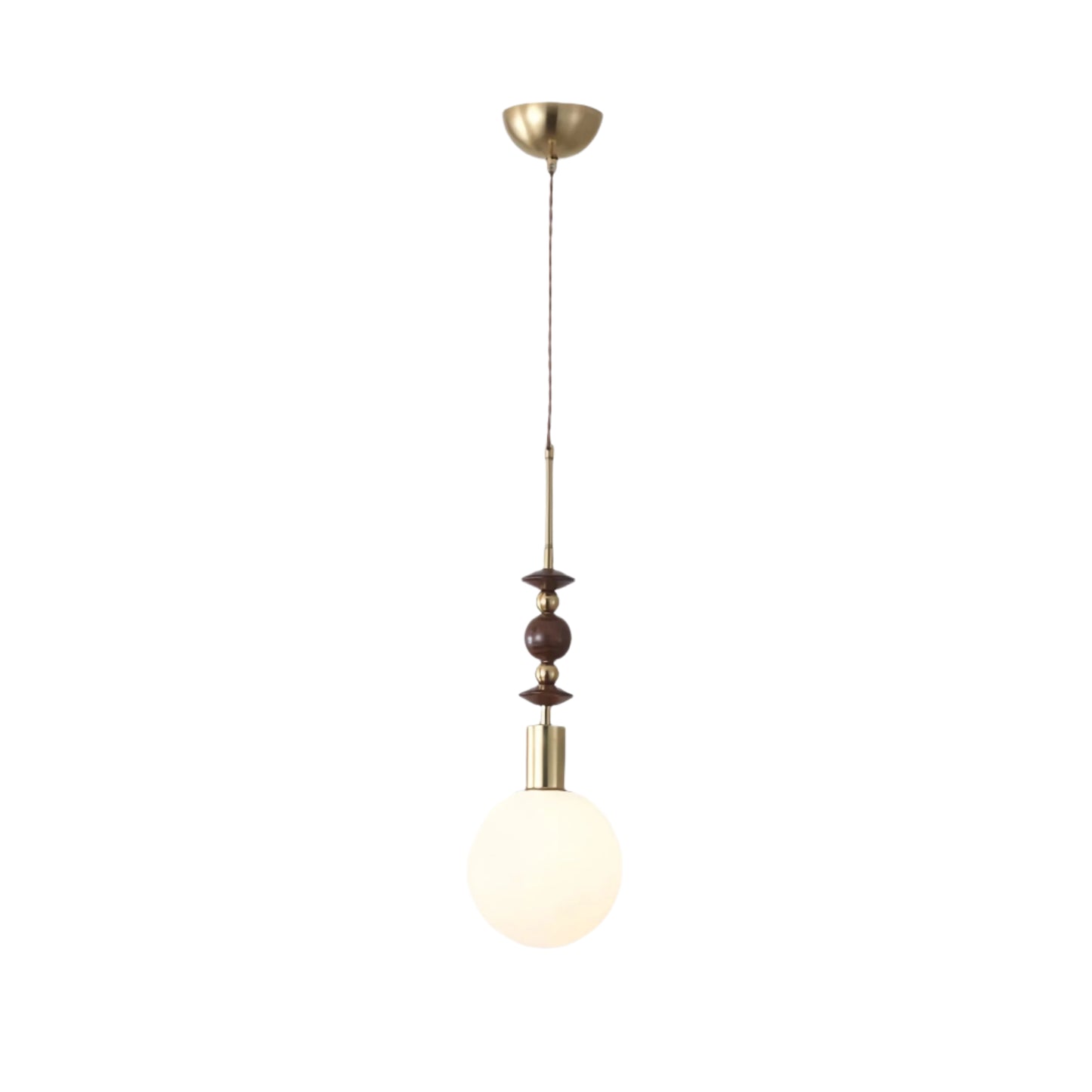 Retro Geometric Walnut Wooden Pendant Light