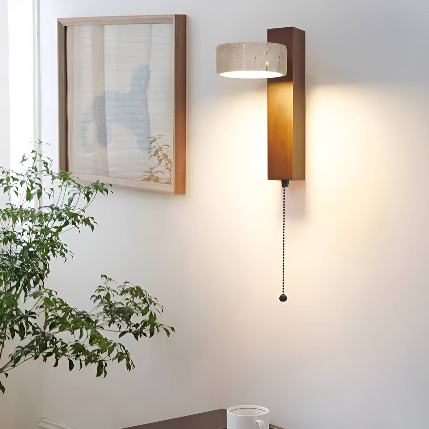 Retro Rotatable Natural Wooden Wall Sconce