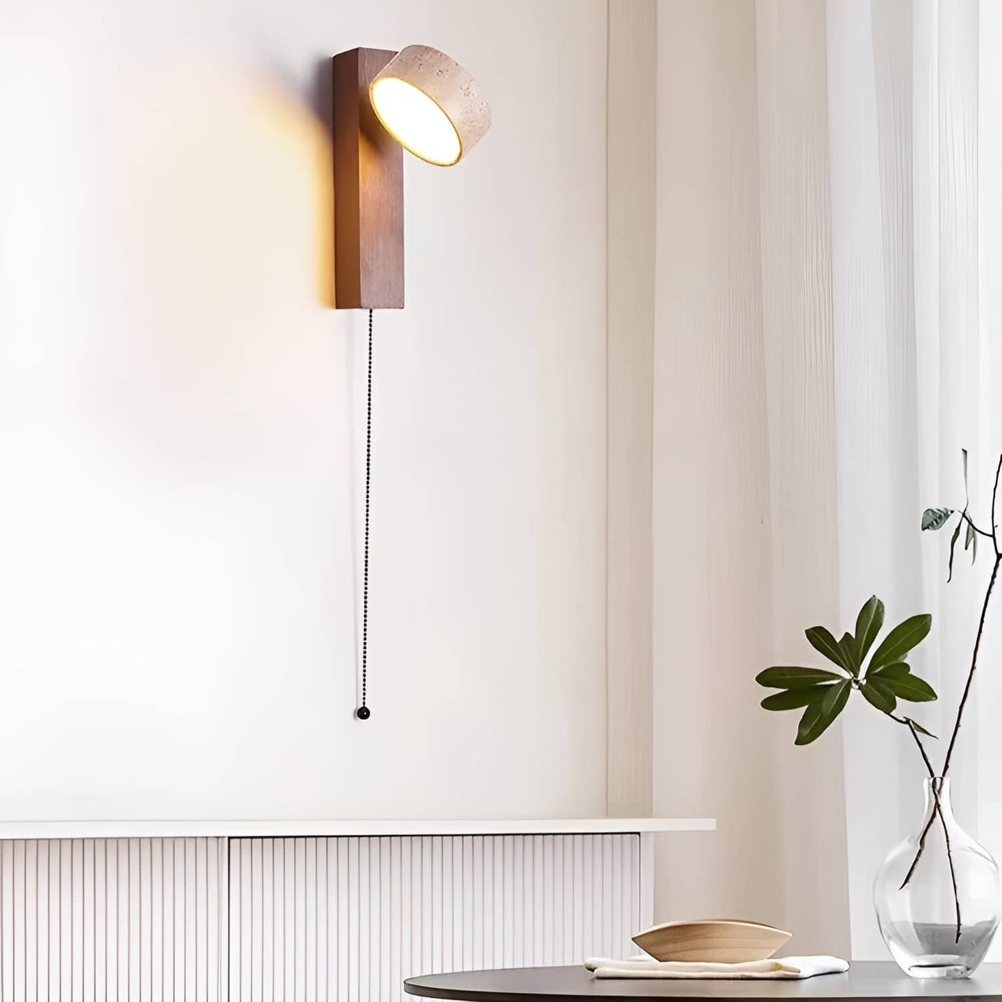 Retro Rotatable Natural Wooden Wall Sconce