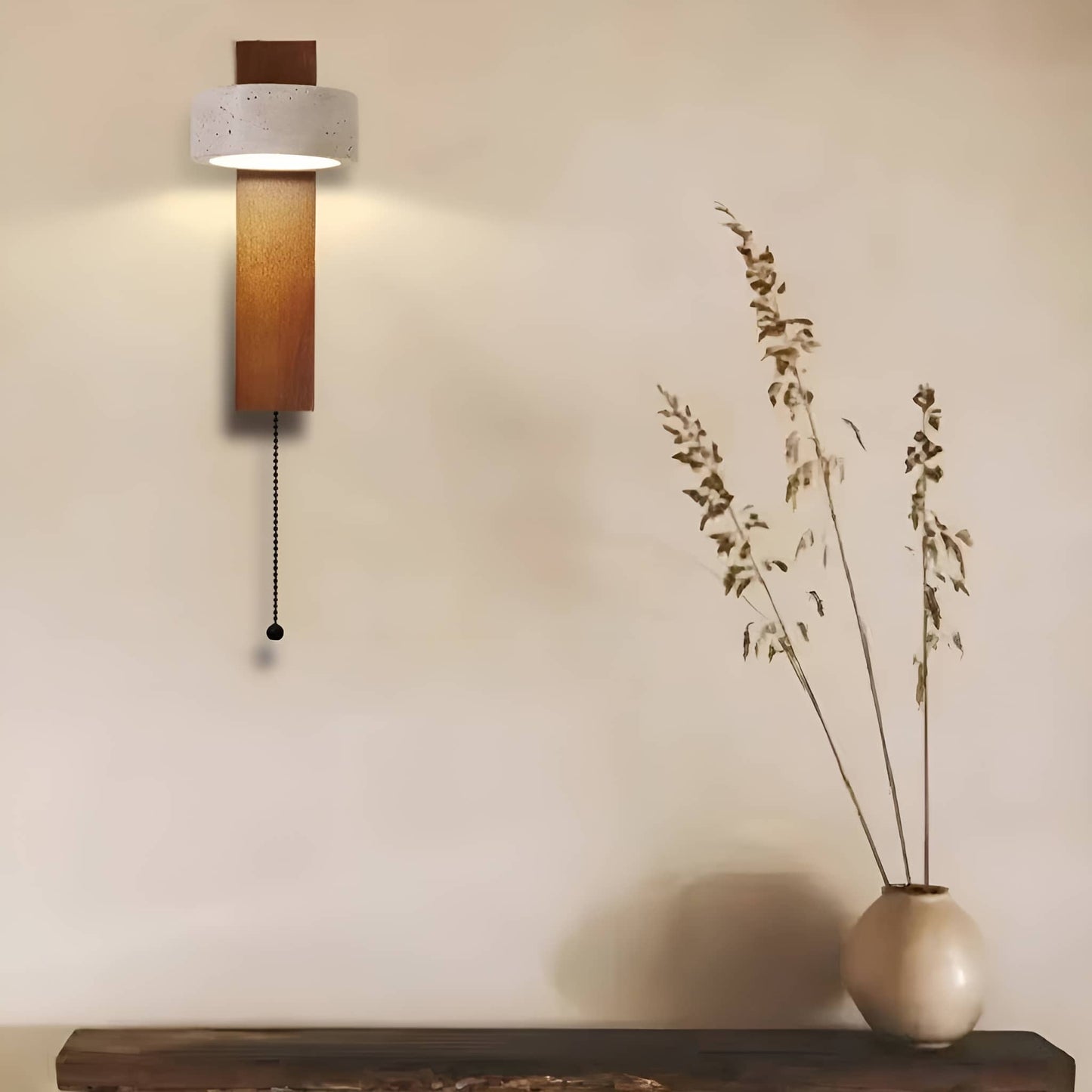 Retro Rotatable Natural Wooden Wall Light