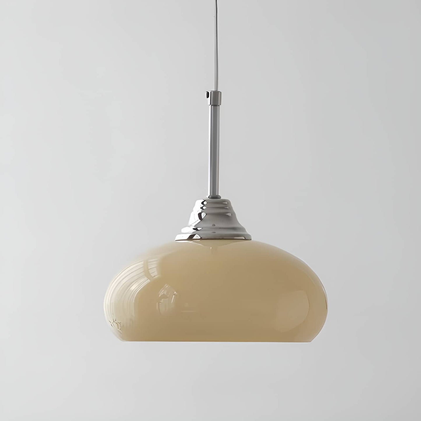 Retro Bauhaus Semi Oval Glass Pendant Light