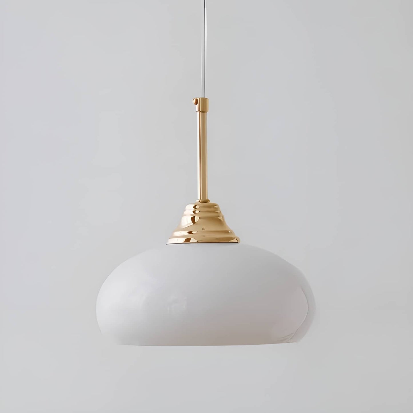 Retro Bauhaus Semi Oval Glass Pendant Light