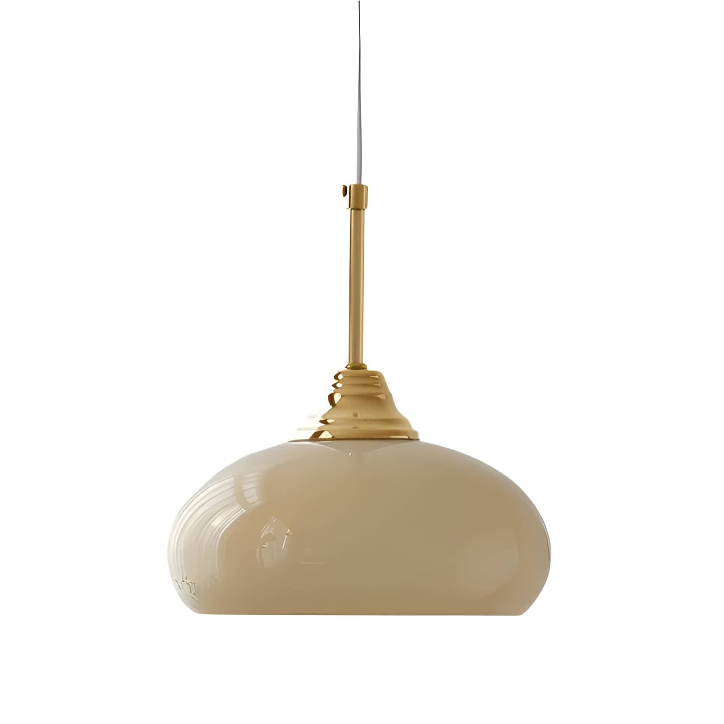 Retro Bauhaus Semi Oval Glass Pendant Light
