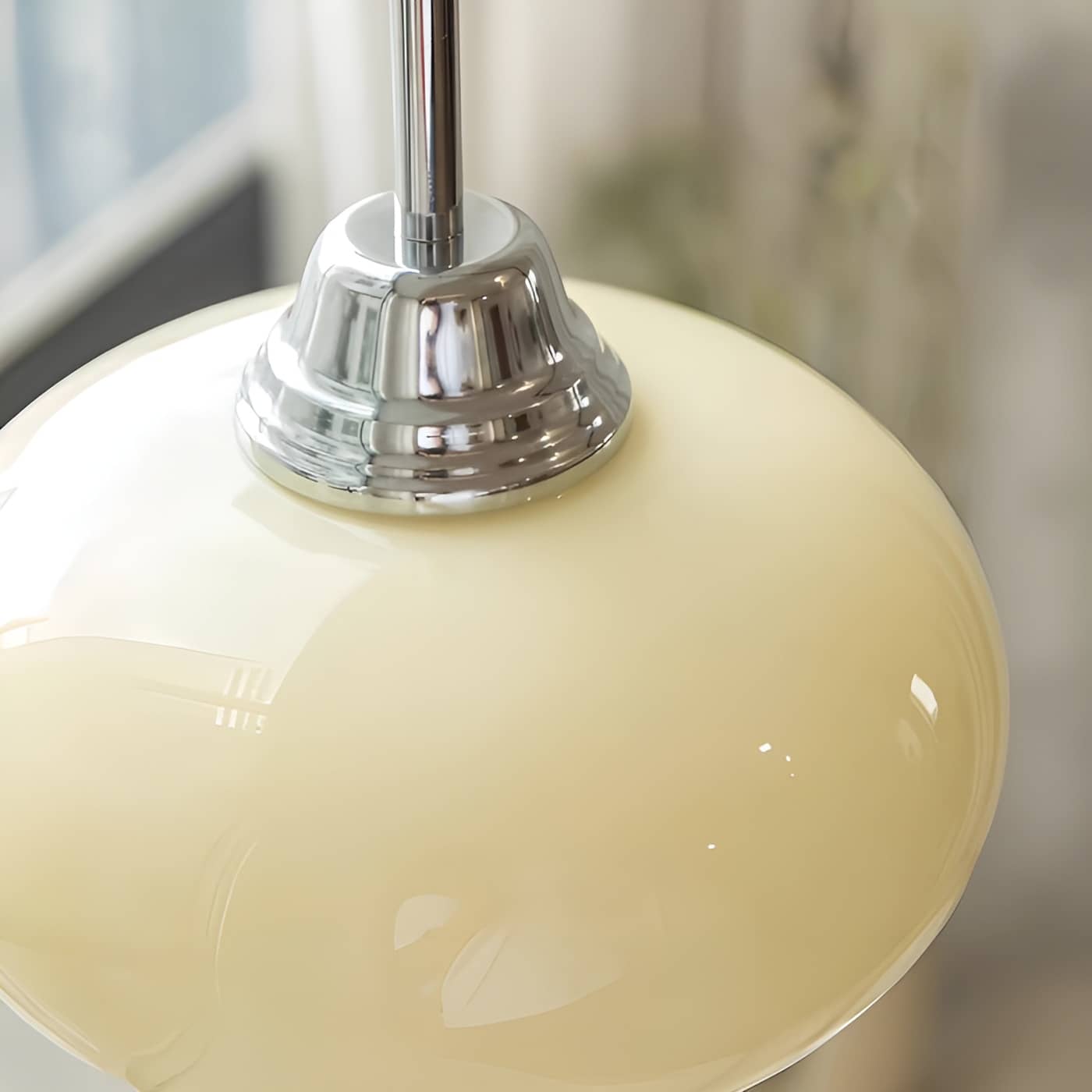Retro Bauhaus Semi Oval Glass Pendant Light