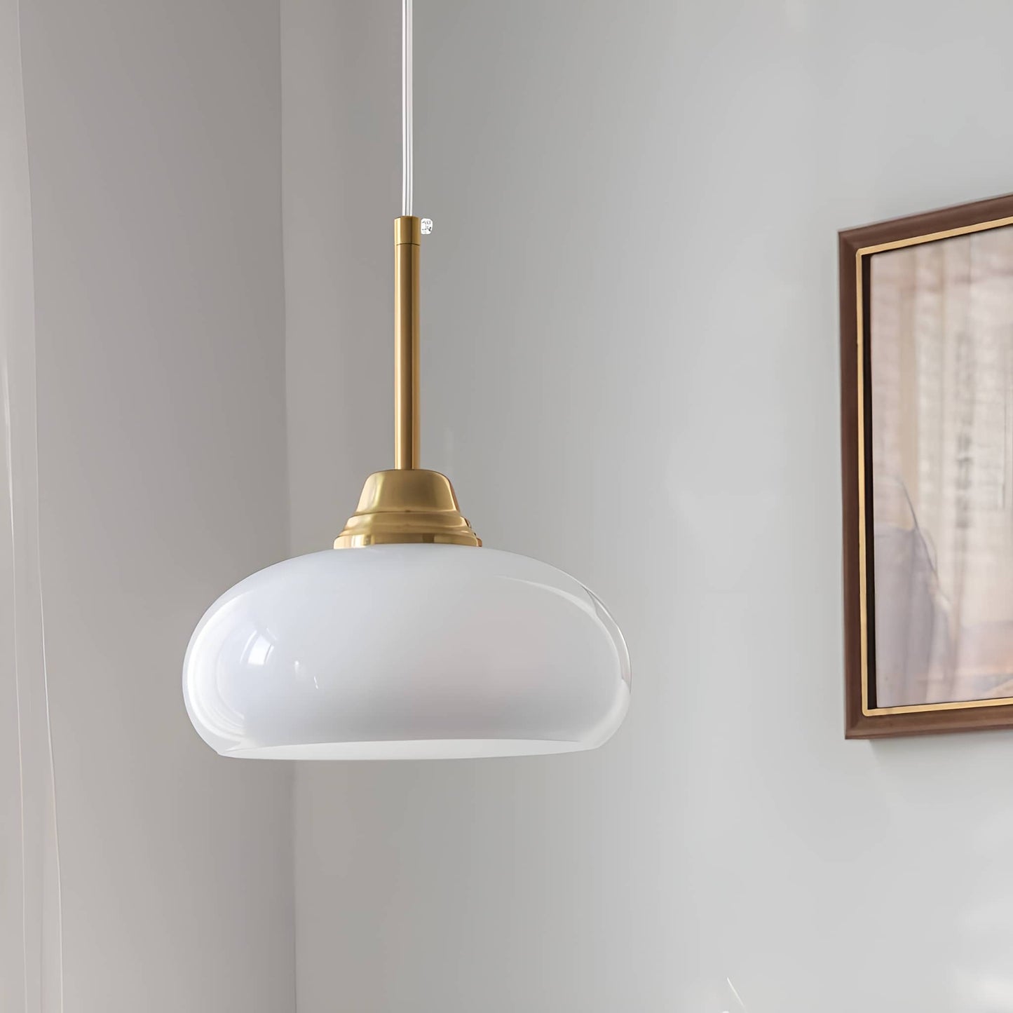 Retro Bauhaus Semi Oval Glass Pendant Light
