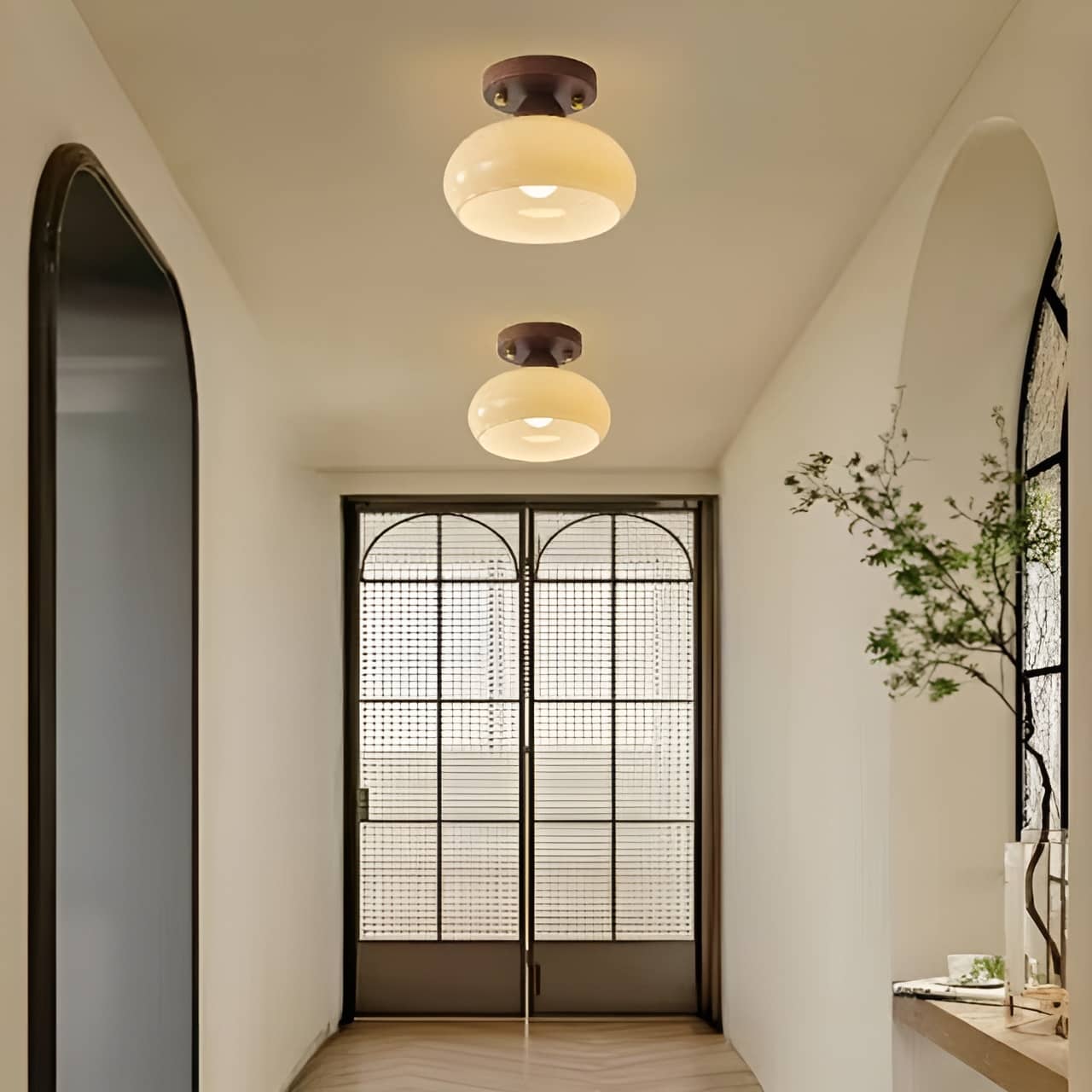 Retro Bauhaus Wooden Ceiling Light