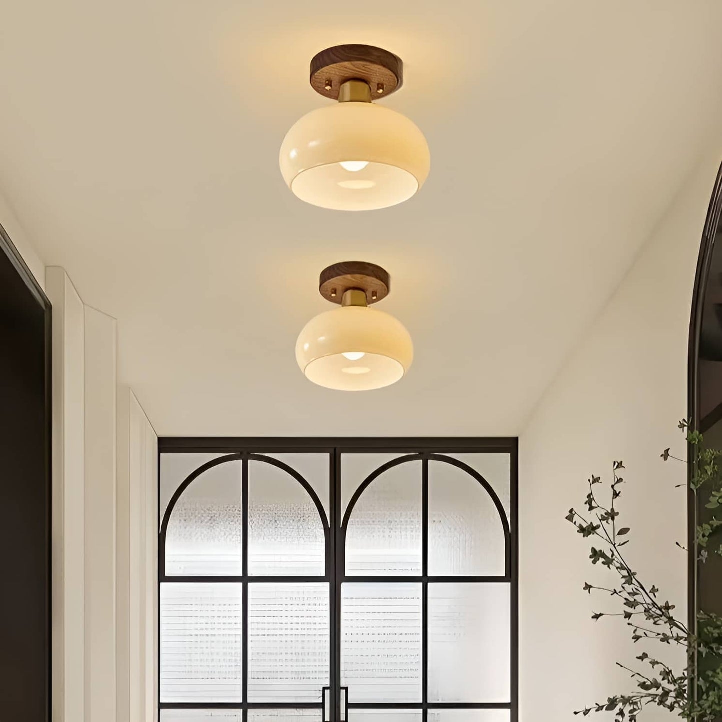 Bauhaus Round Retro Glass Ceiling Light