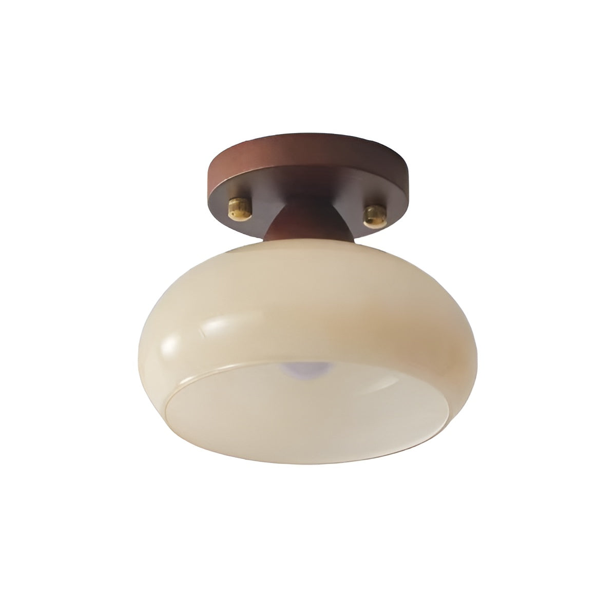 Retro Bauhaus Wooden Glass Ceiling Light