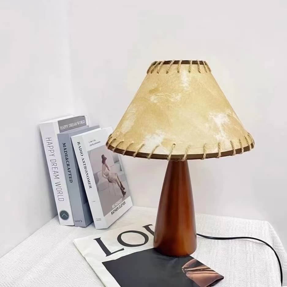 Retro Decorative Walnut Wooden Table Lamp