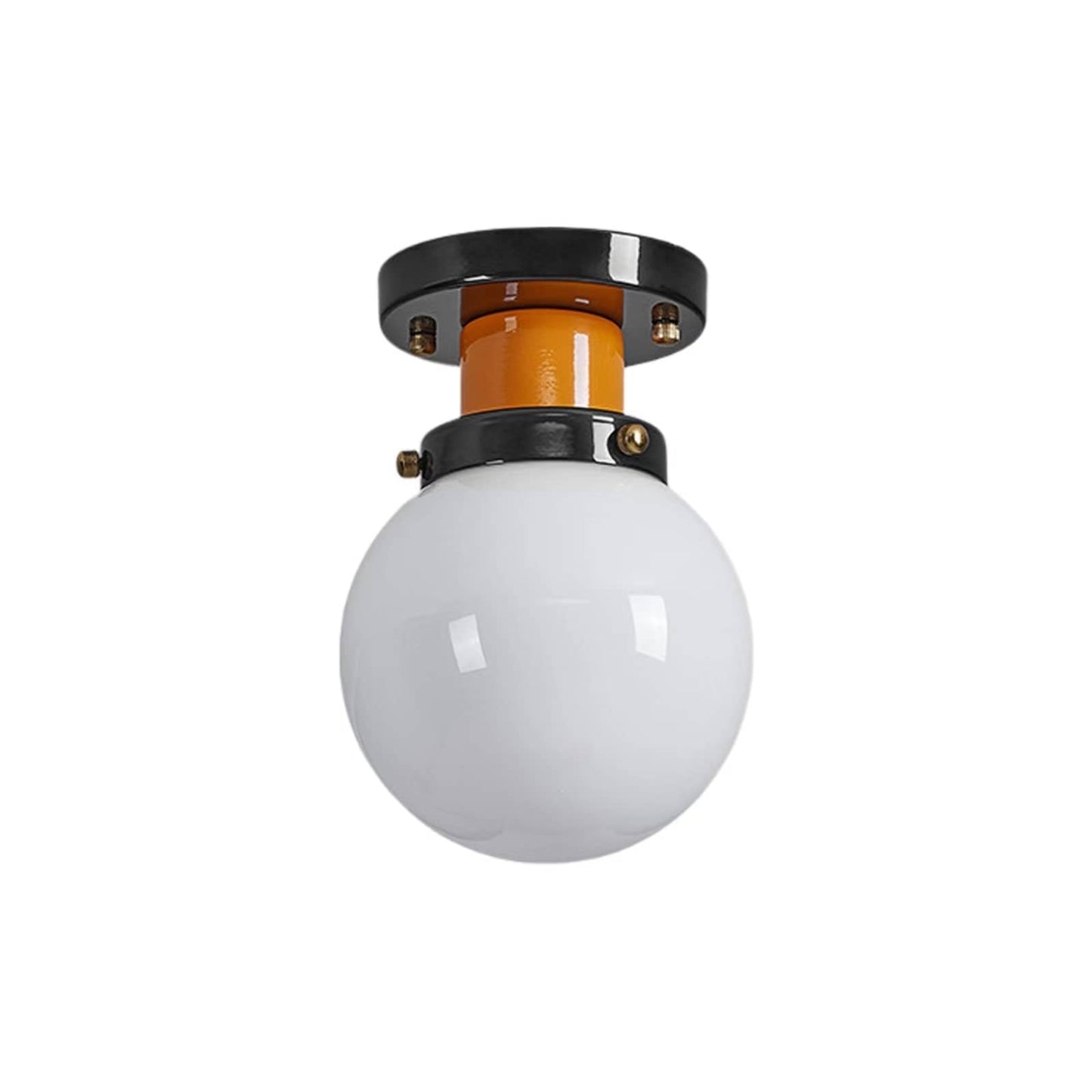 Retro Industrial White Globe Ceiling Light