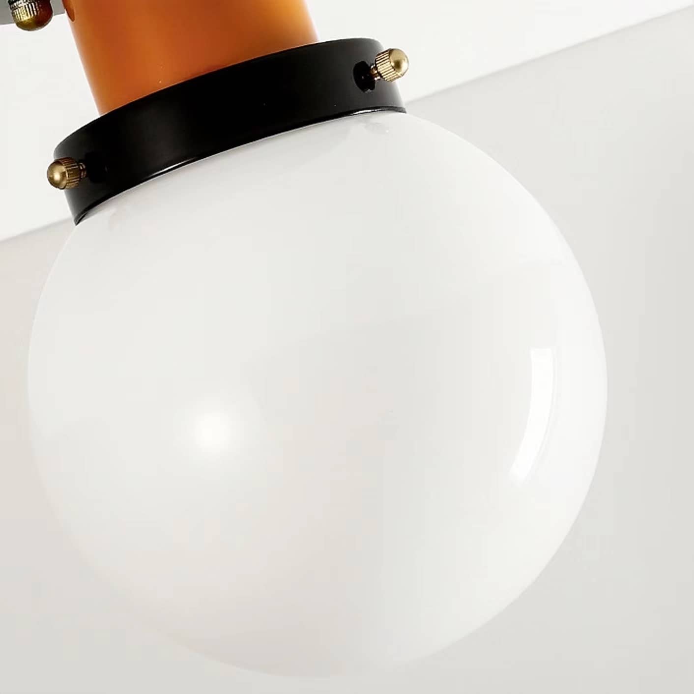 Retro Industrial White Globe Ceiling Light