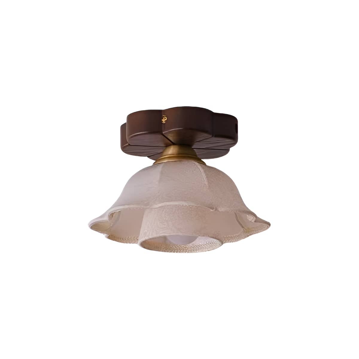 Retro Style Fabric White Flower Ceiling Light