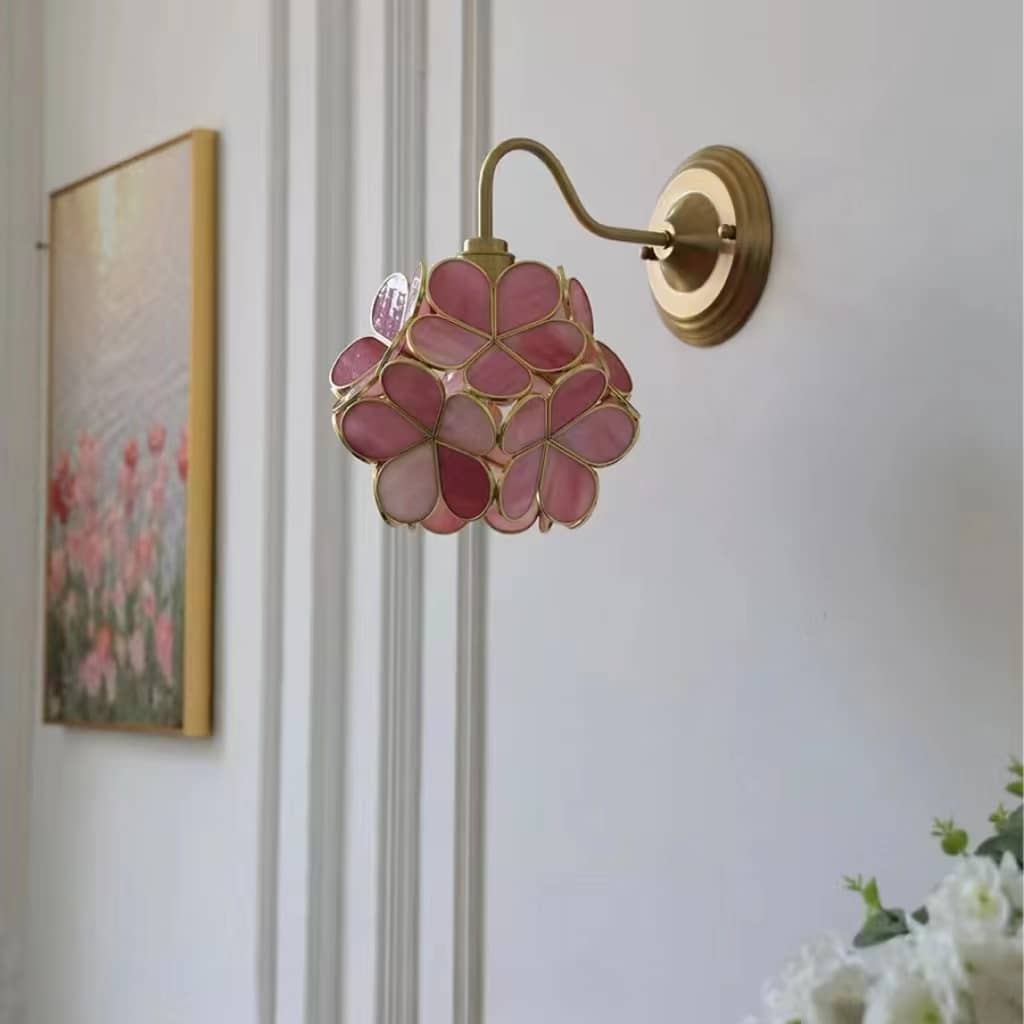 Romantic Flower Petal Glass Wall Light