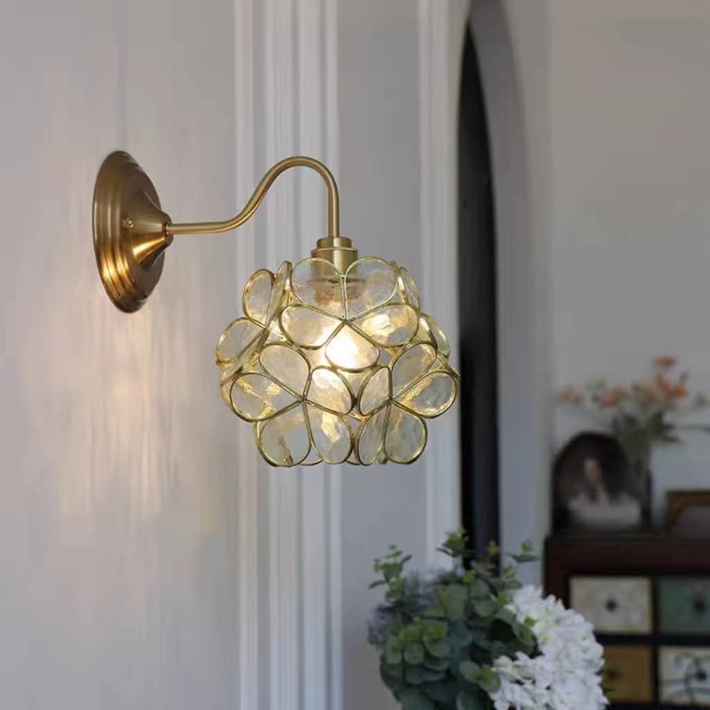 Romantic Flower Petal Glass Wall Light