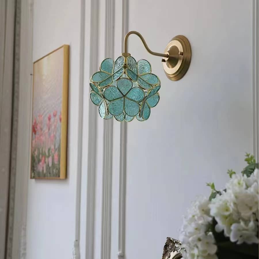 Romantic Flower Petal Glass Wall Light