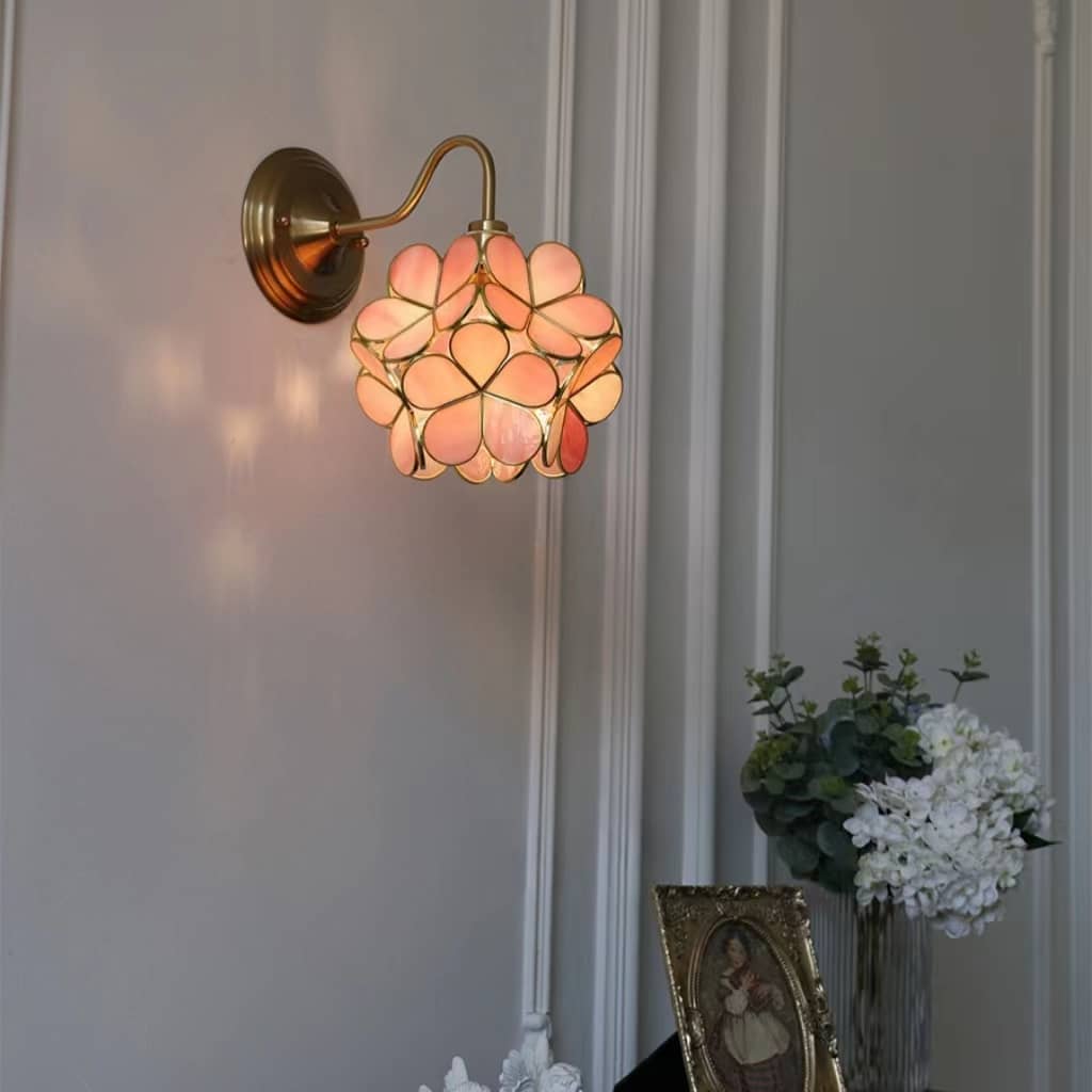 Romantic Flower Petal Glass Wall Light