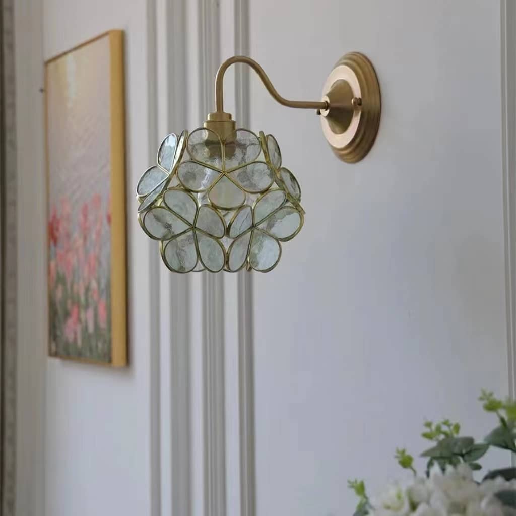 Romantic Flower Petal Glass Wall Light