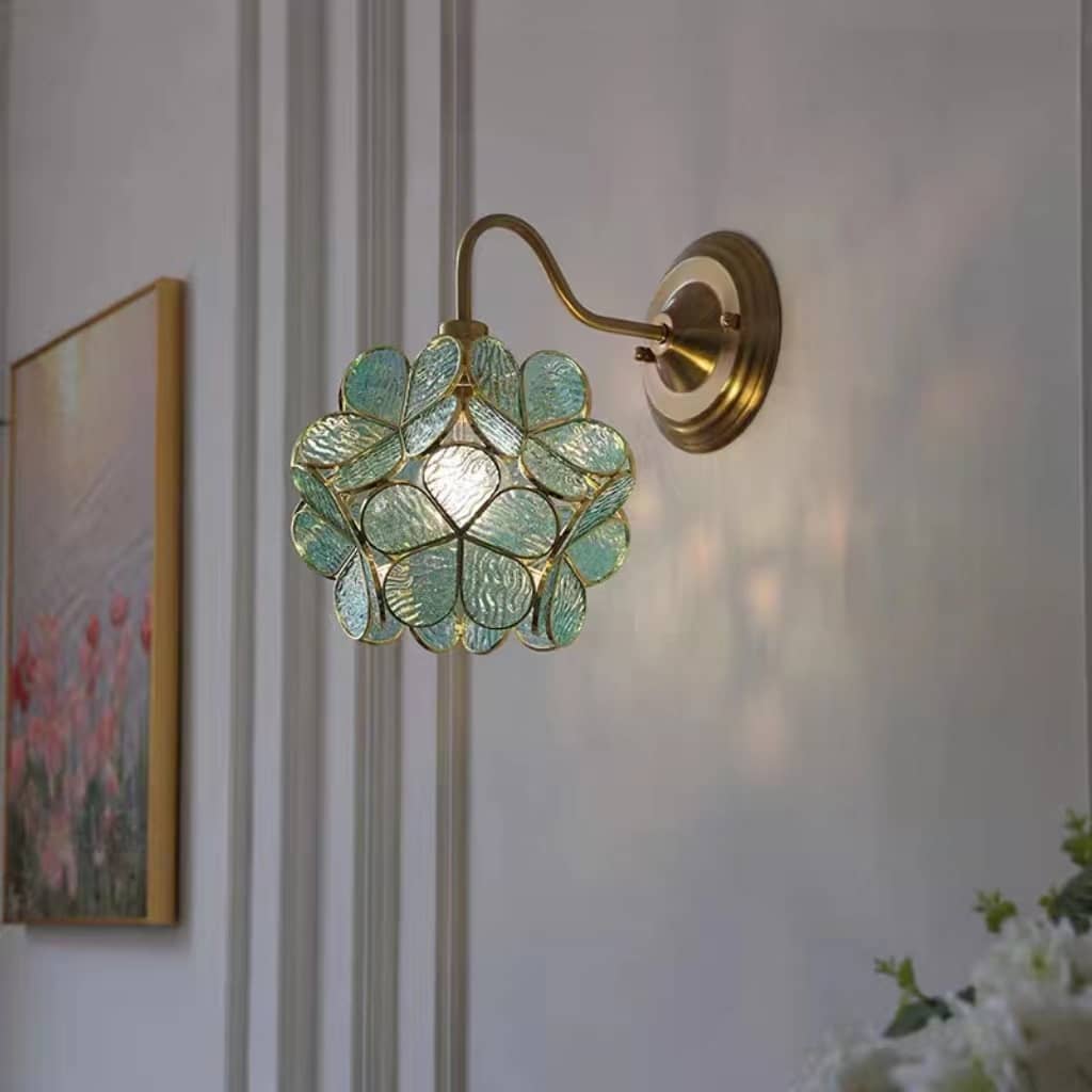 Romantic Flower Petal Glass Wall Light
