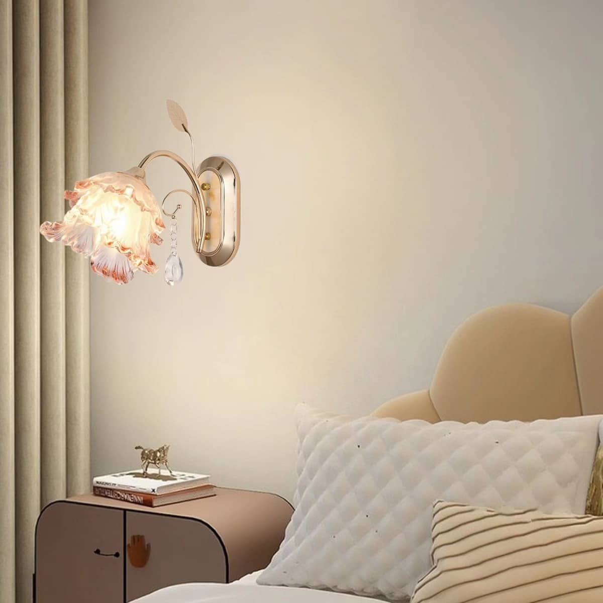Romantic Rose Petal Glass Wall Light