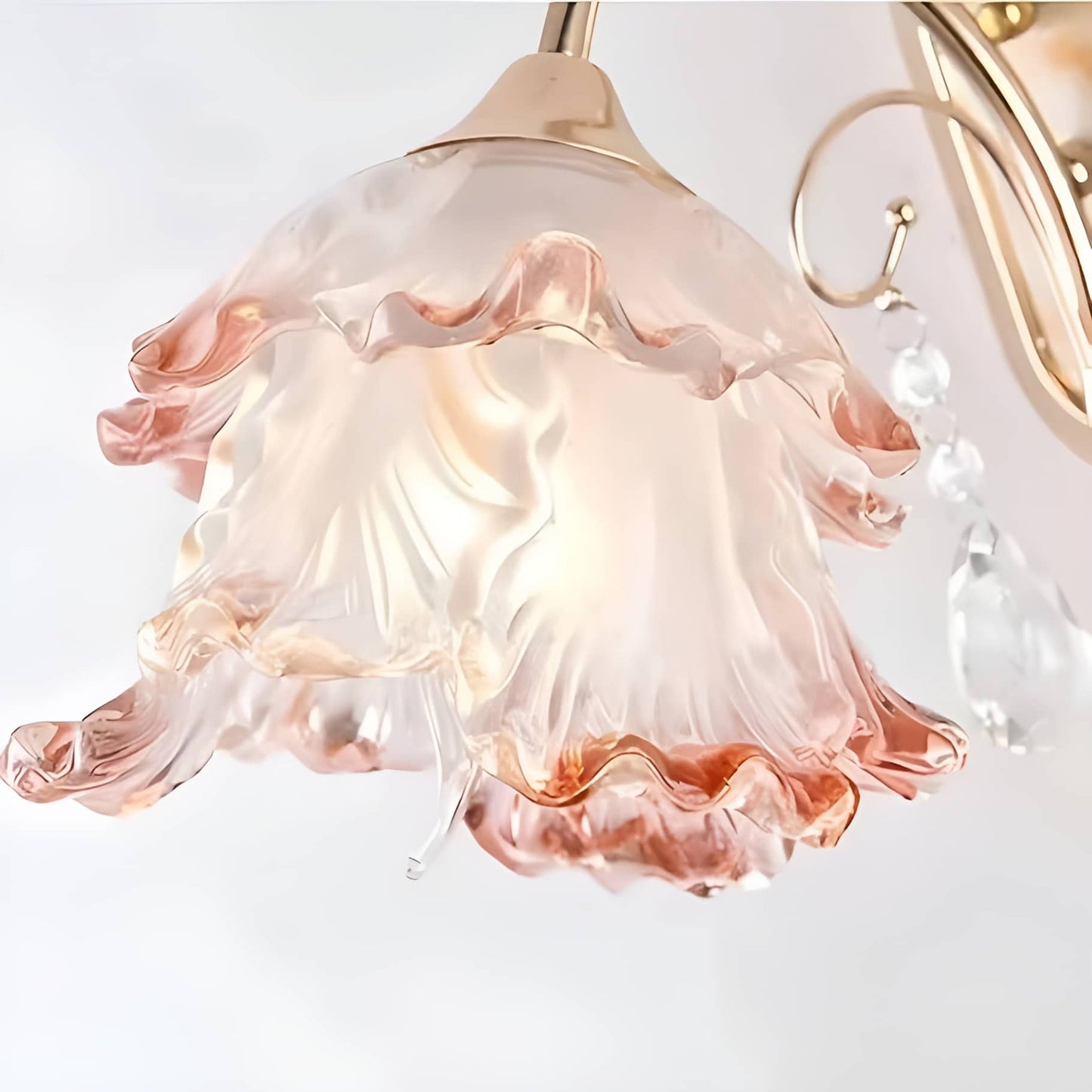 Romantic Rose Petal Glass Wall Light