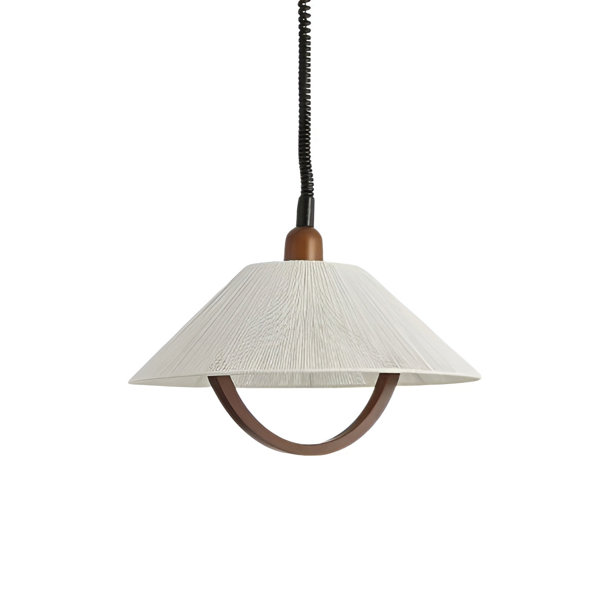 Rustic Cone Wooden Adjustable Pendant Lamp