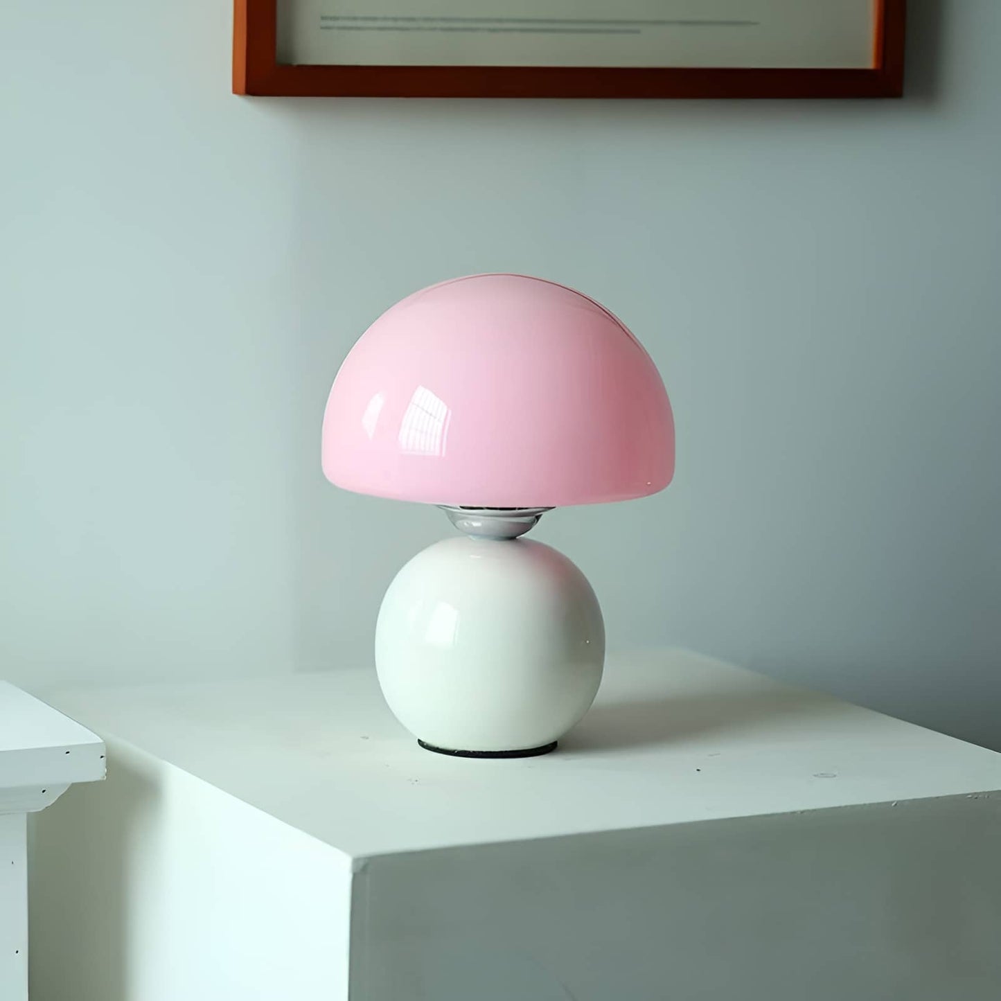 Scandi Retro Glass Mushroom Bedside Lamp
