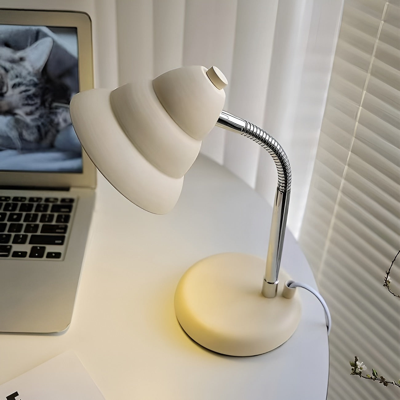 Scandinavian Cream Beige Adjustable Table Lamp