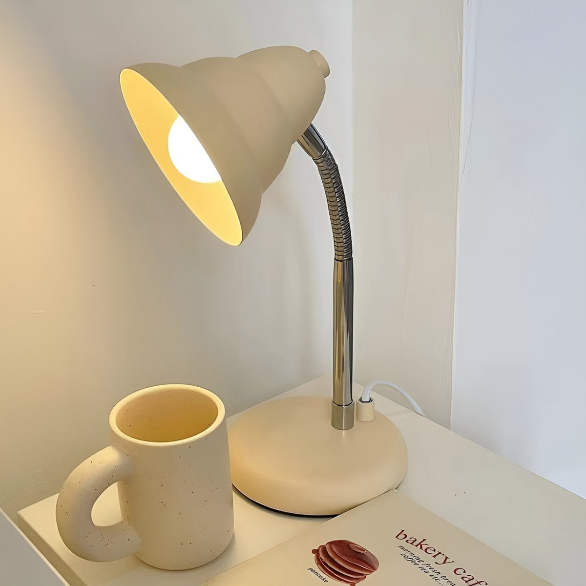 Scandinavian Cream Beige Adjustable Table Lamp