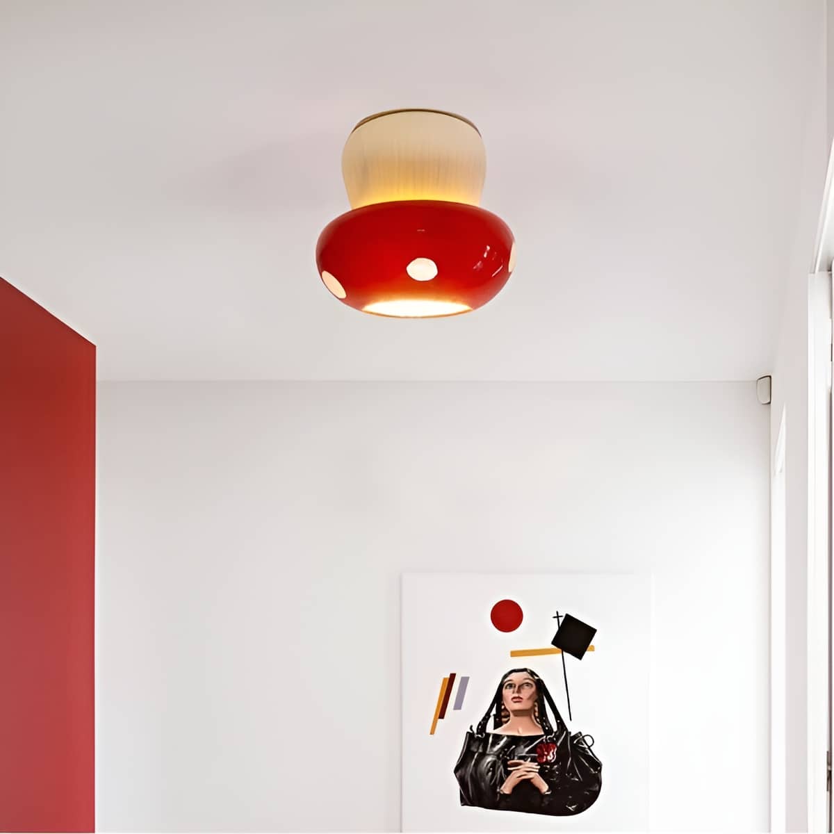 Small Ceramic Decorative Mushroom Recessed Ceiling Light