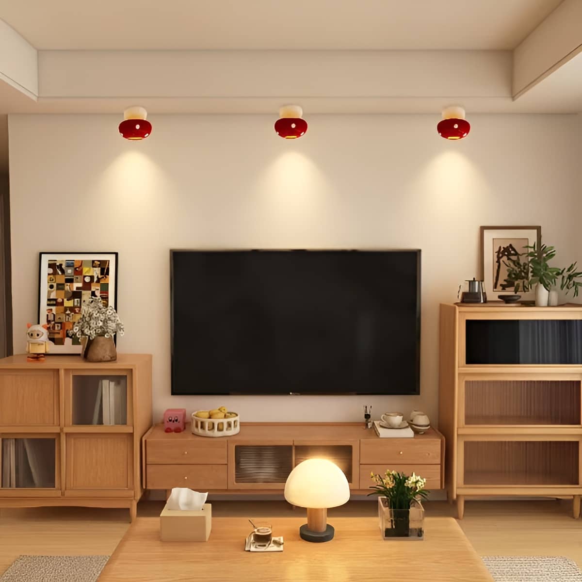 Small Ceramic Decorative Mushroom Recessed Ceiling Light