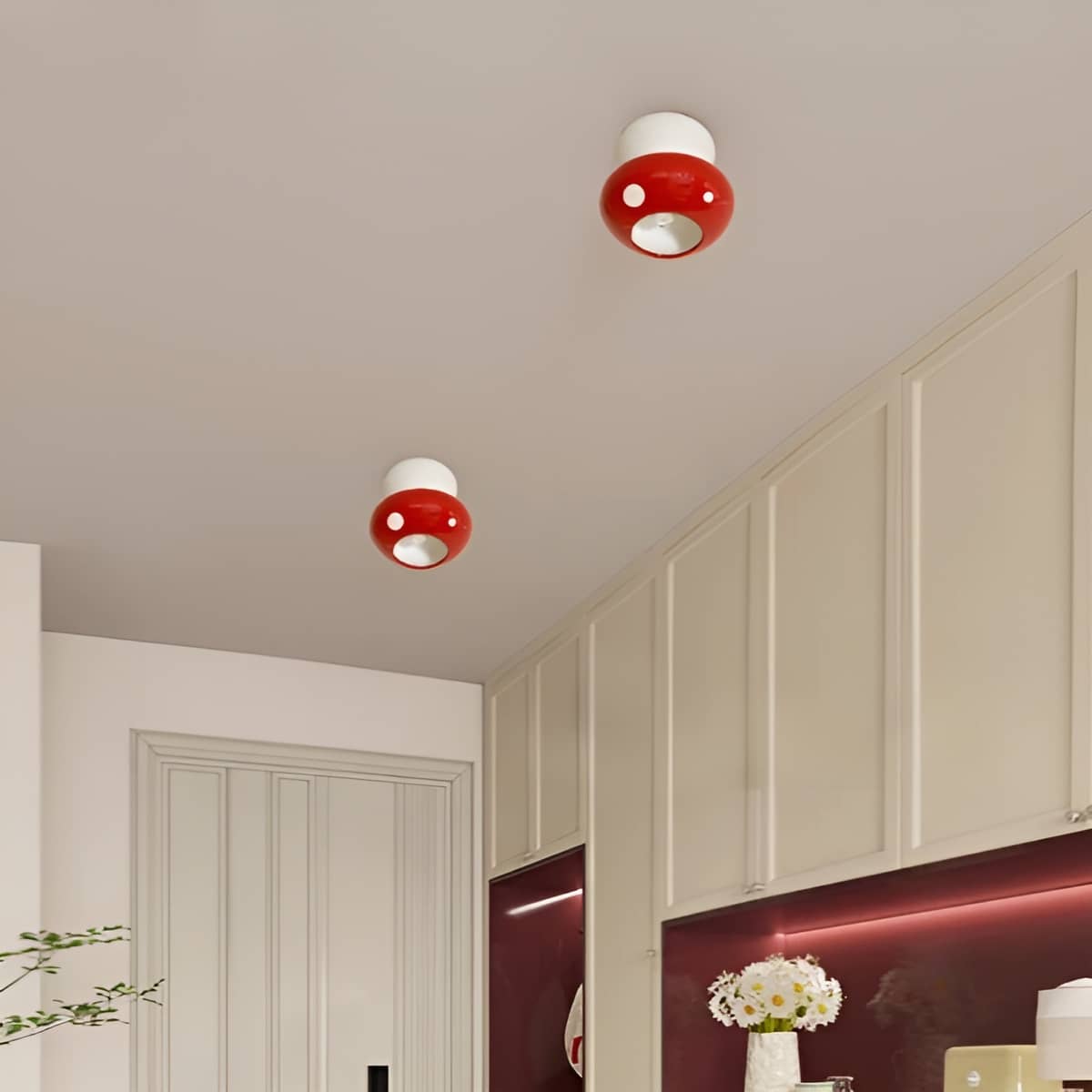 Small Ceramic Decorative Mushroom Recessed Ceiling Light
