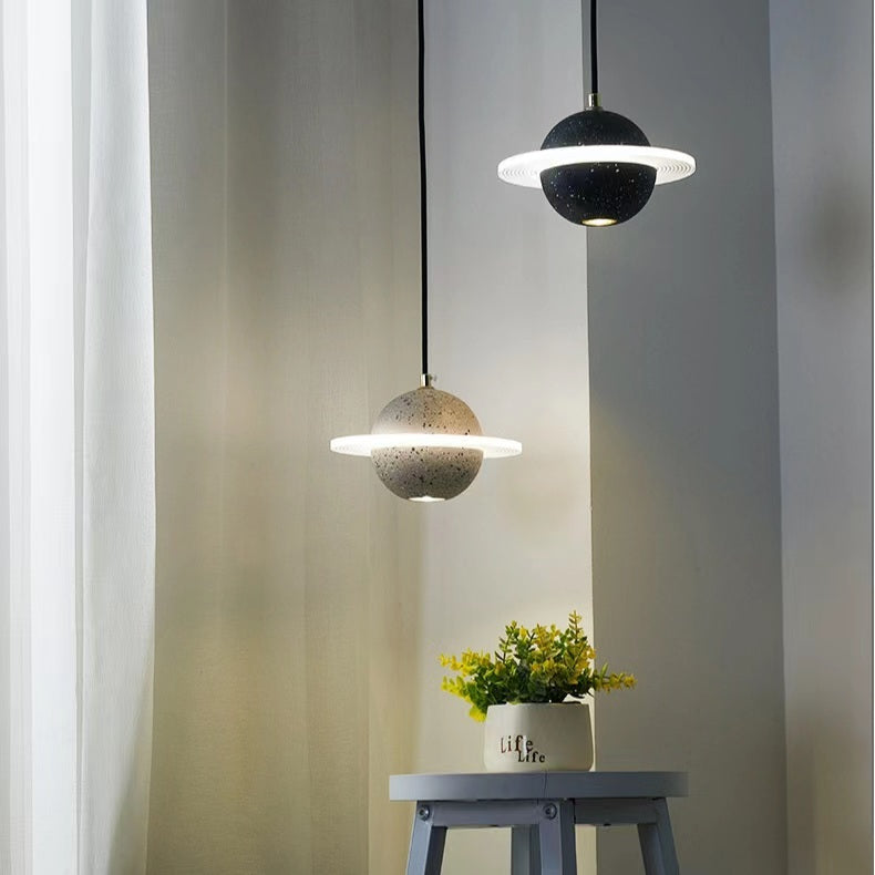Space Age Halo Planet LED Pendant light