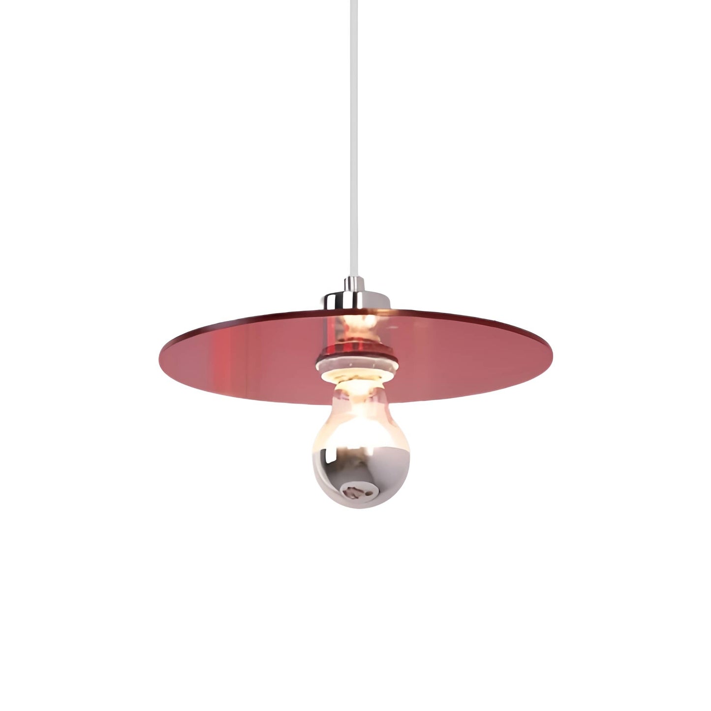 Space Age Acrylic Flying Saucer Red Pendant Light