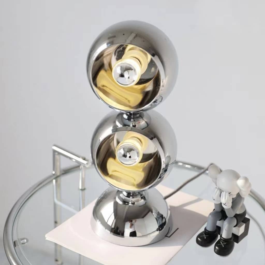Space Age Eyeball Silver Metal Table Lamp