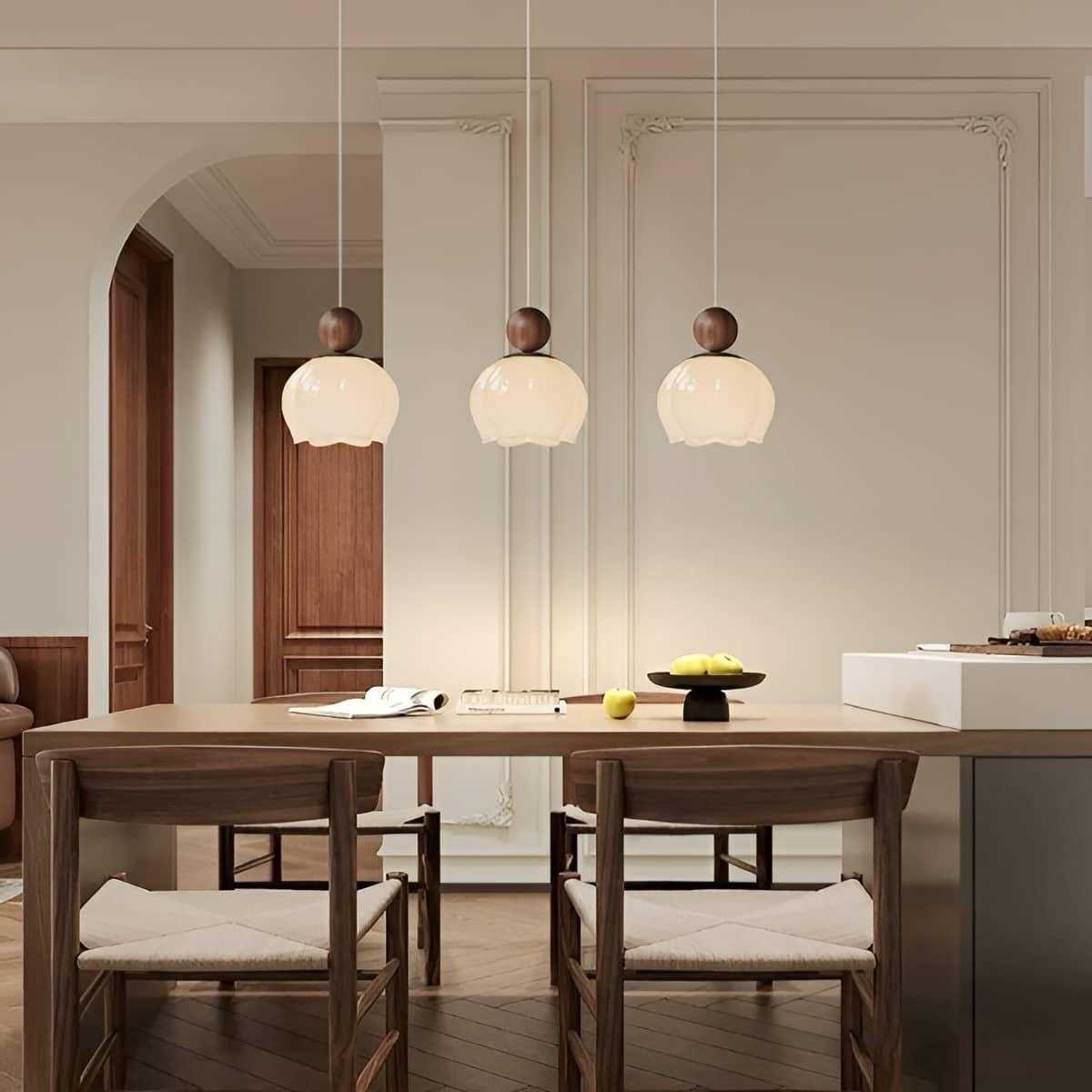 Stylish Tulip Shade Small Glass Pendant Light