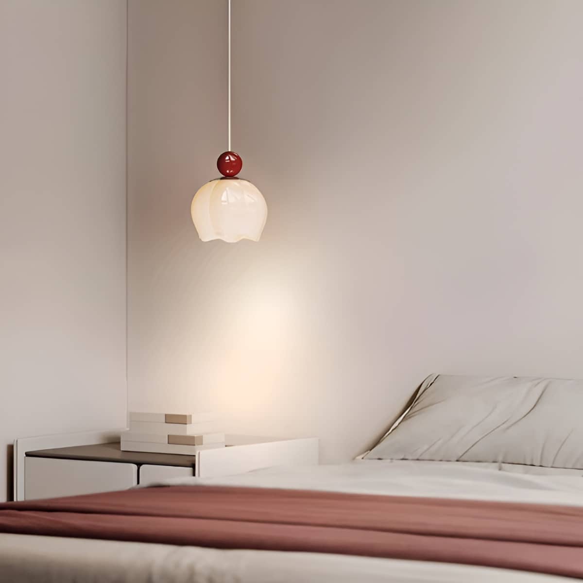 Stylish Tulip Shade Small Glass Pendant Light