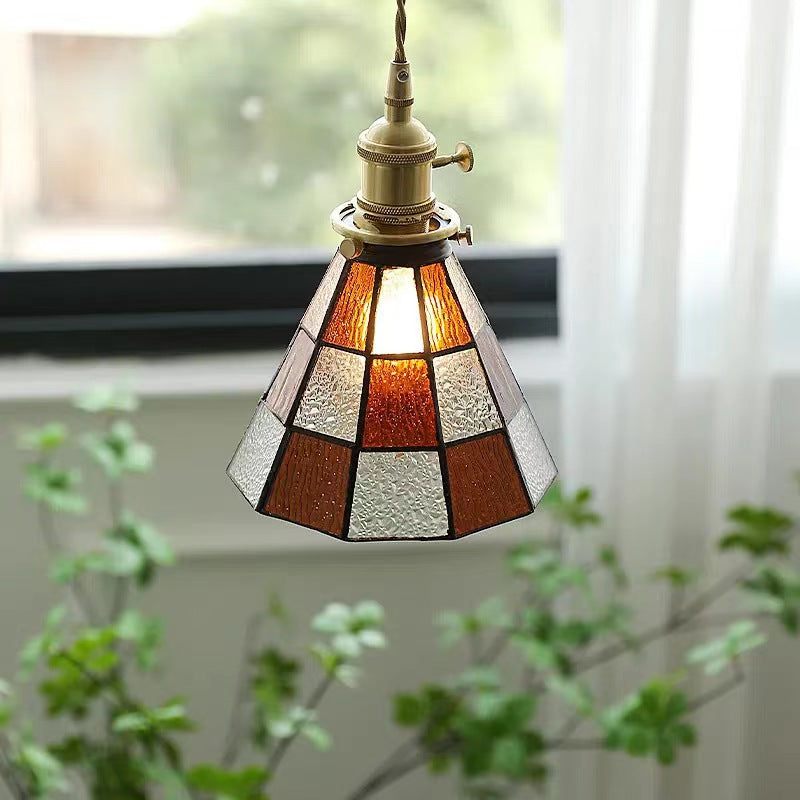 Tiffany Antique Stained Glass Pendant Light