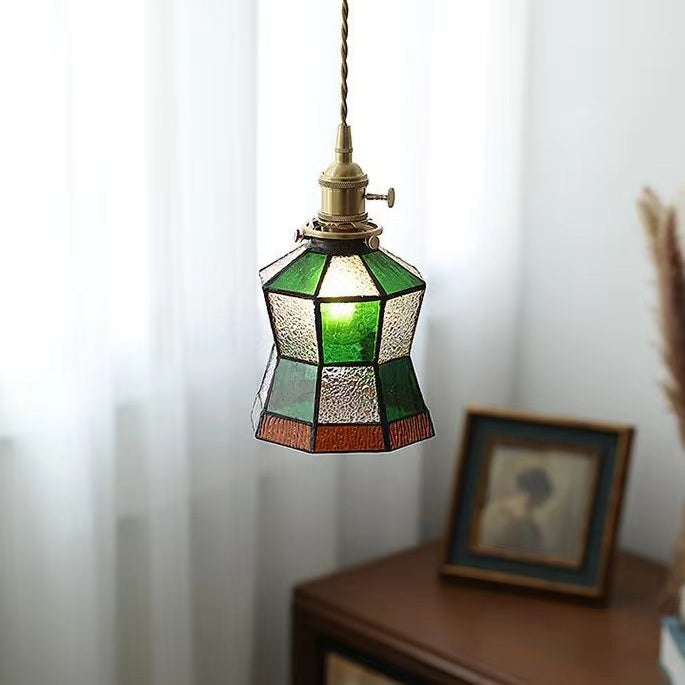 Tiffany Antique Stained Glass Pendant Light